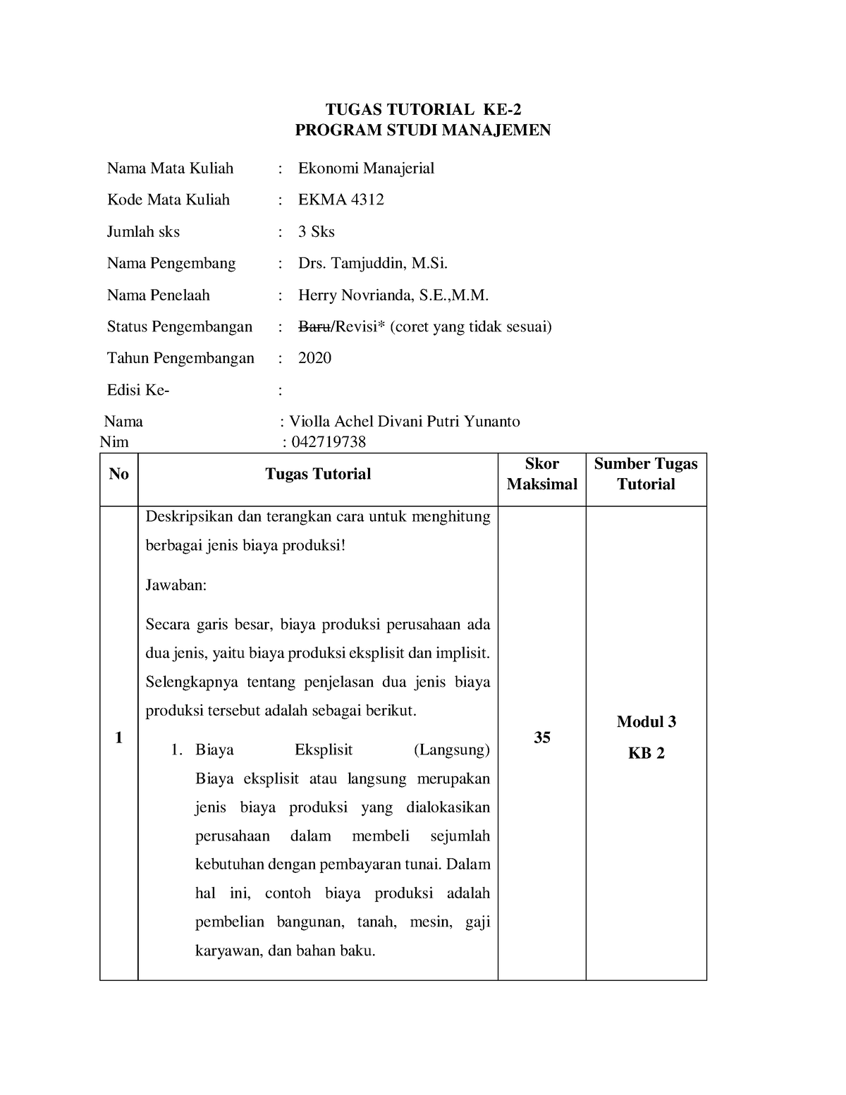 Tugas Tutorial 2 EKMA4312 - TUGAS TUTORIAL KE- PROGRAM STUDI MANAJEMEN ...