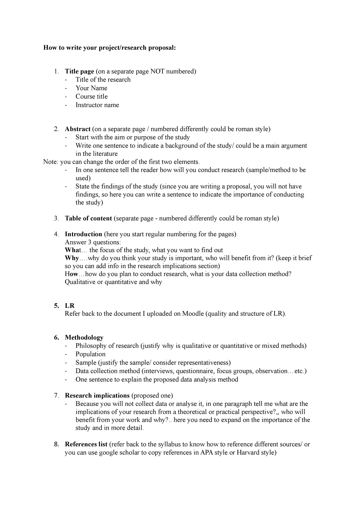 how will you write a title for a project research proposal