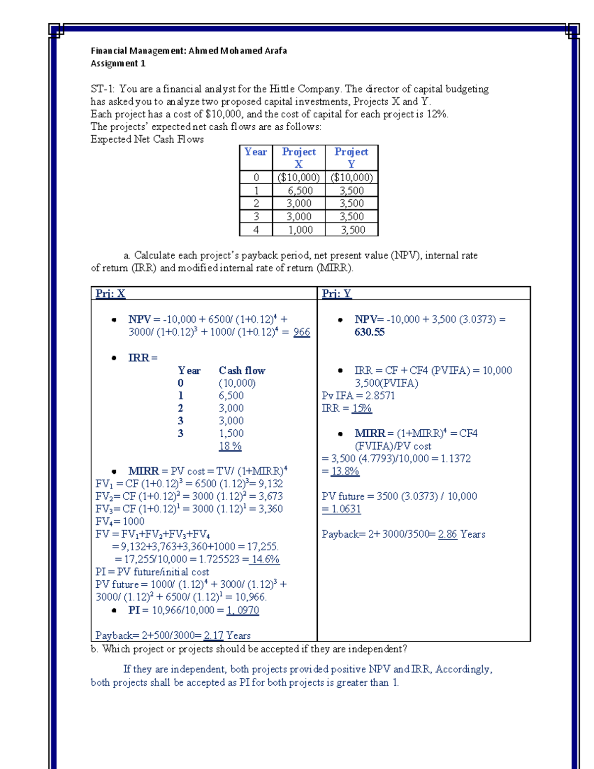 8- 1 - assignment 1 - Assignment 1 ST-1: You are a financial analyst ...