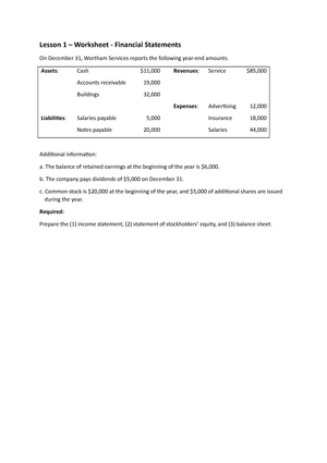 Homework 2 - G4 - 5th Ed - ACCT101 Financial Accounting Homework 2: E4 ...