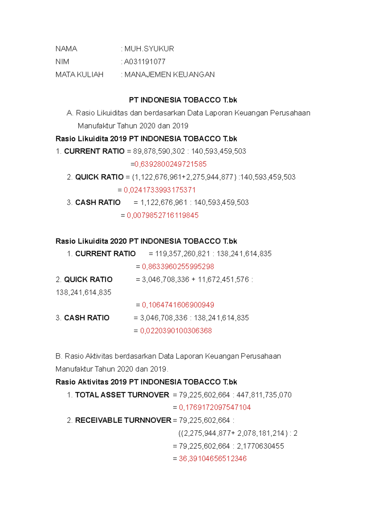MUH. Syukur (A031191077) Analisis Rasio PT Indonesian Tobacco Tbk ...
