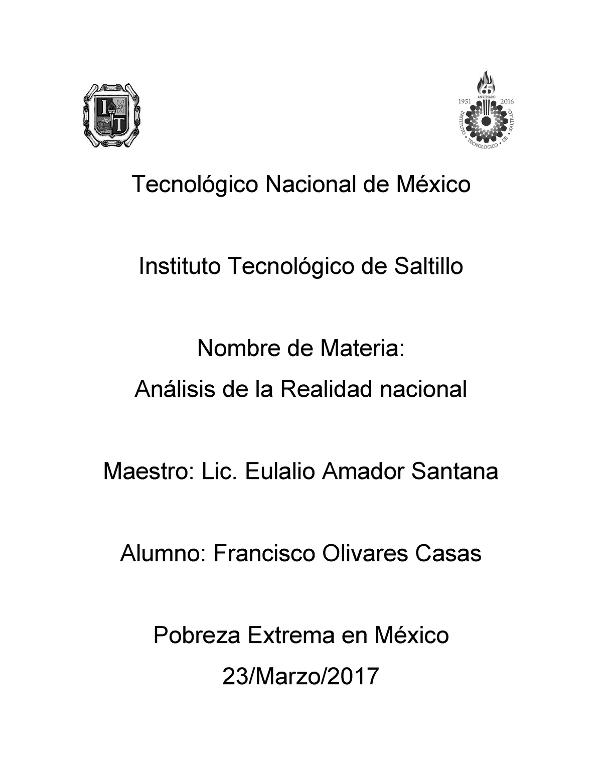 Pobreza Extrema En Mexico Tecnol Gico Nacional De M Xico Instituto