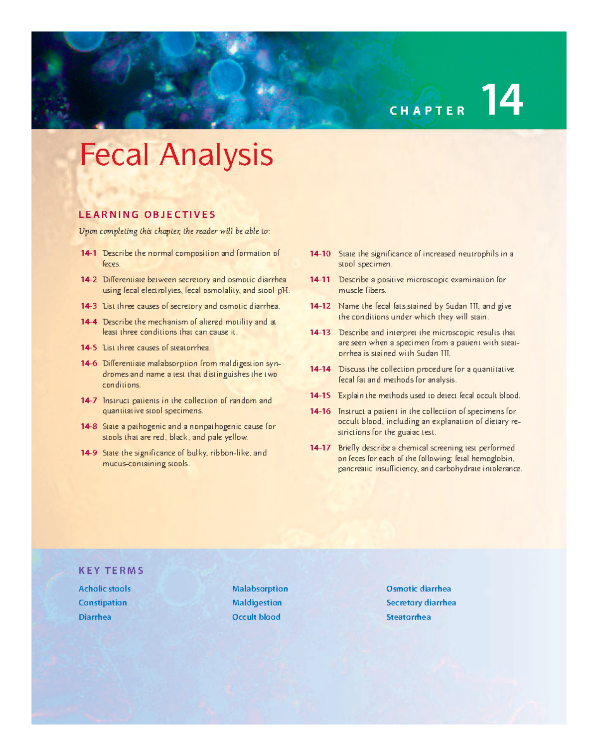 Chapter 14 Fecal Analysis Chapter 14 Fecal Analysis Fecal Analysis 