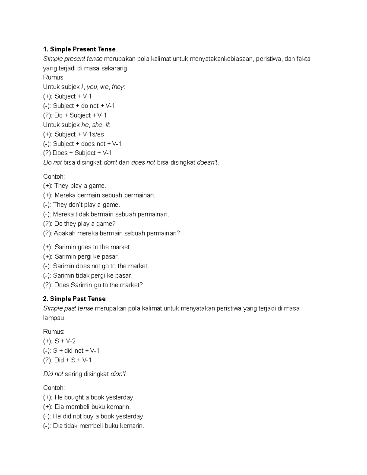 1 - recount text - Simple Present Tense Simple present tense merupakan ...
