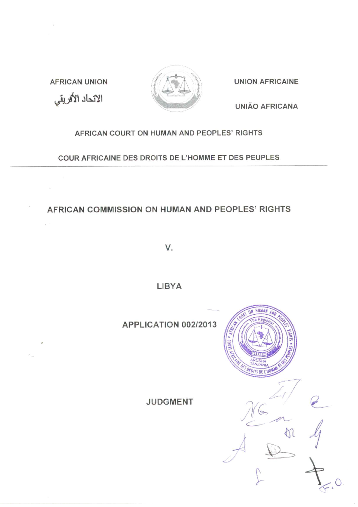 Achpr vs libya HUMAN RIGHTS STATUTES Human rights law Studocu