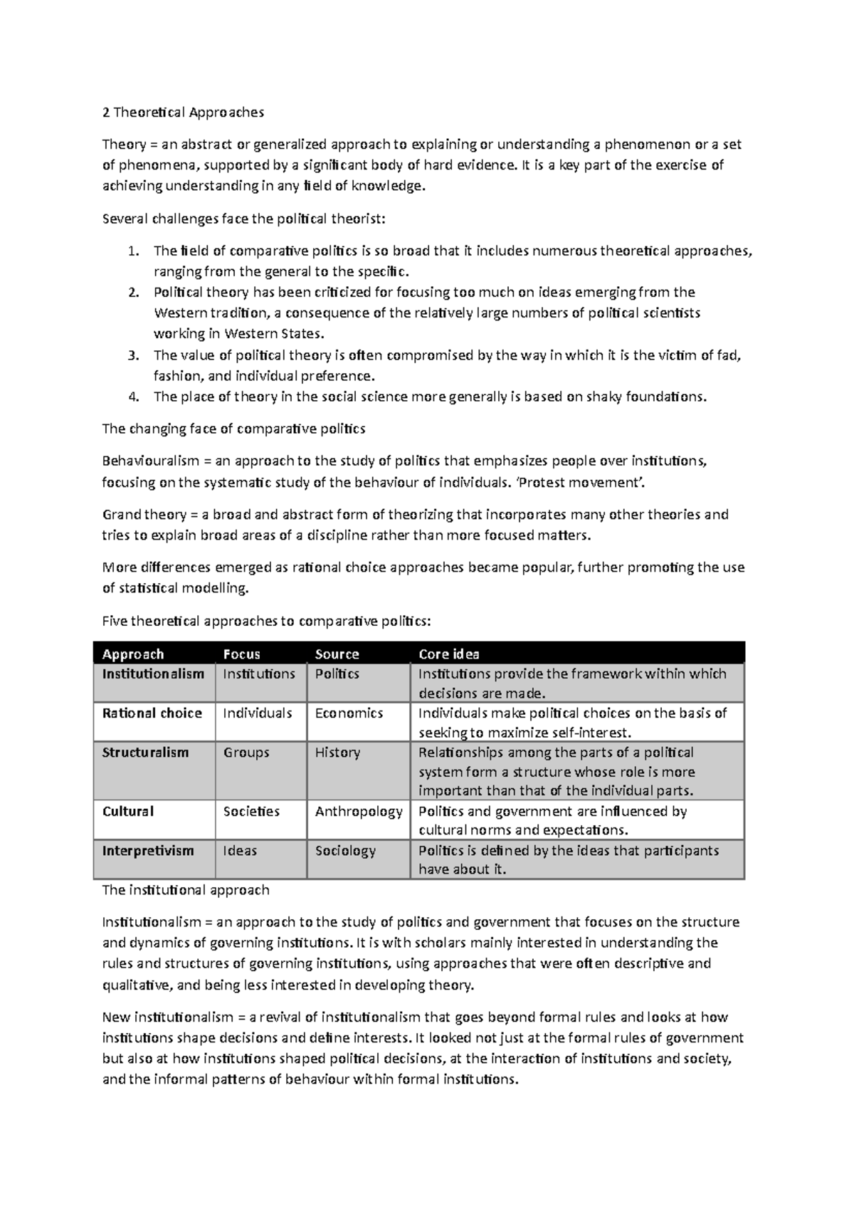 2 Theoretical Approaches - 2 Theoretical Approaches Theory = An ...