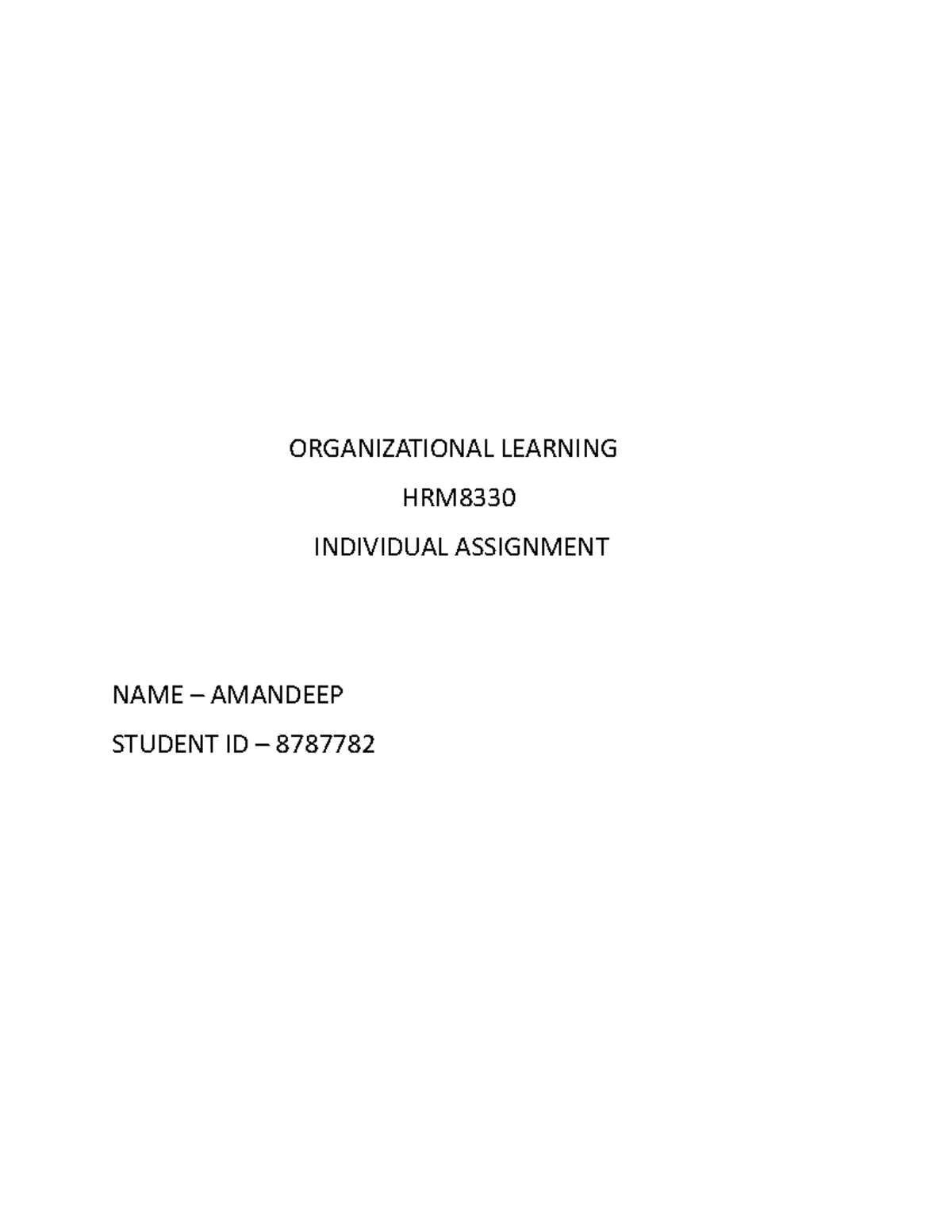 information technology and organizational learning assignment