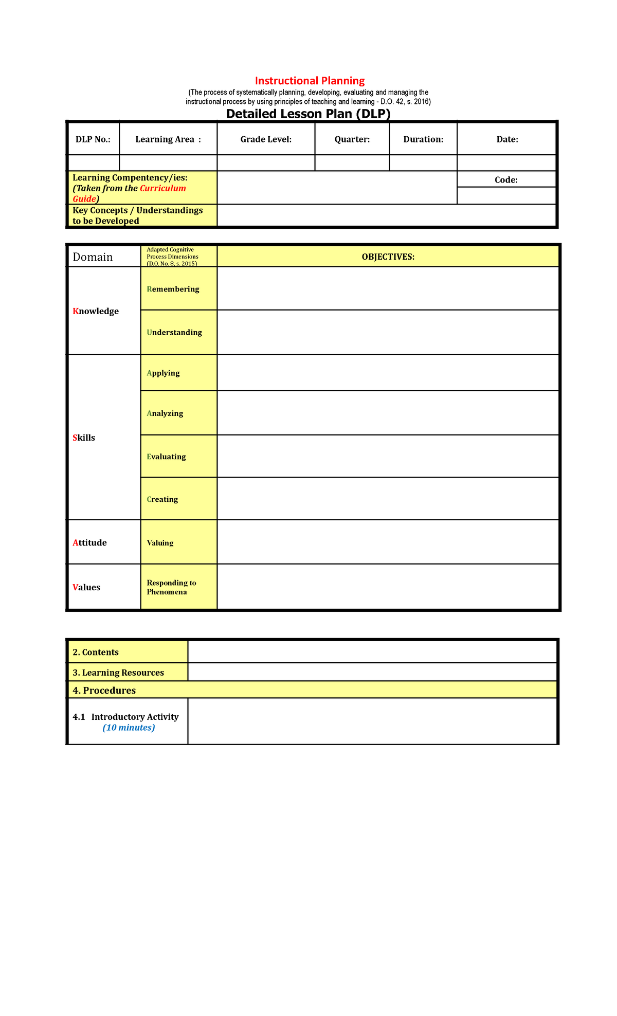 Dlp template - Helpful for those students who studied or taking up BEED ...