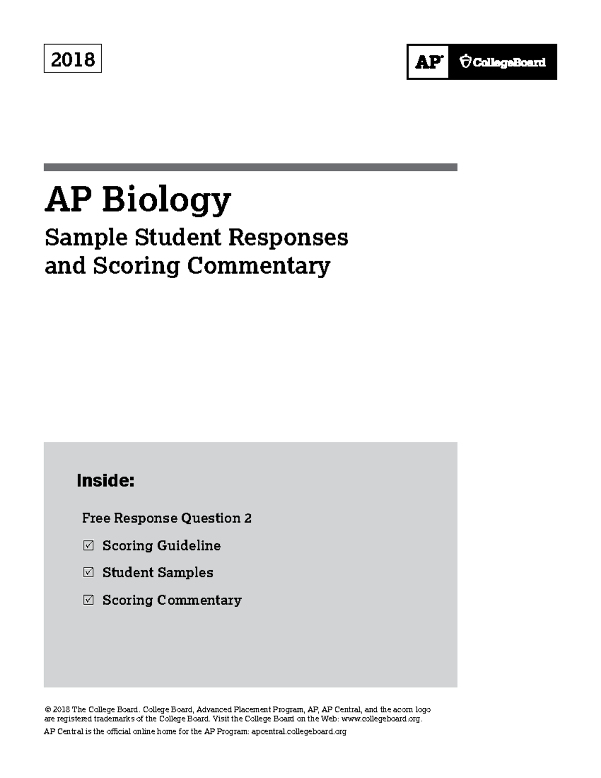 Ap18biologyq2 AP Biology FRQ 2018 question 2 student sample