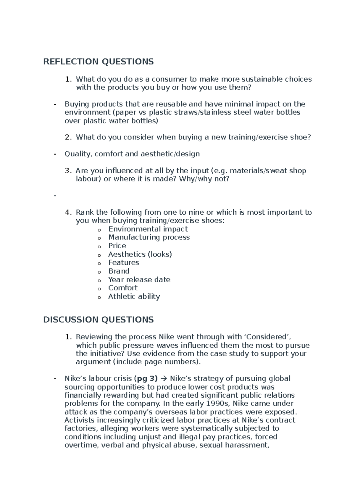 Tutorial 7 - REFLECTION QUESTIONS What do you do as a consumer to make ...