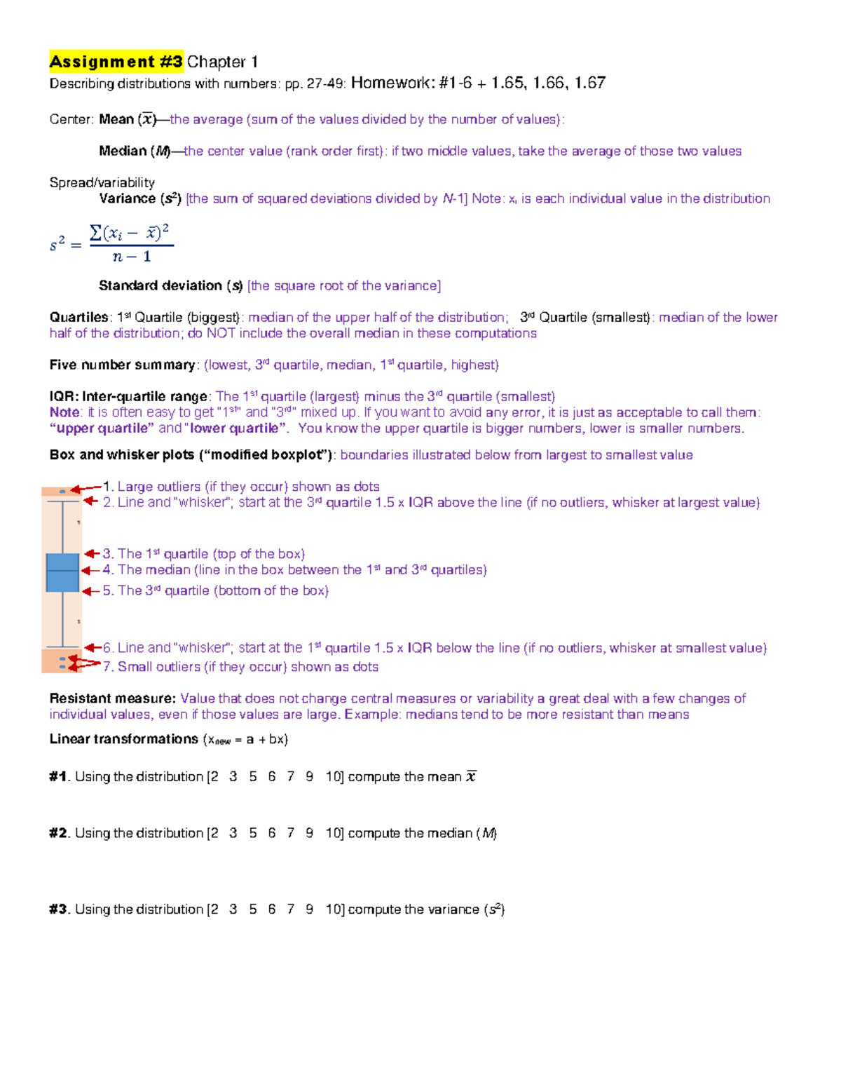Stat Assignment #3PDF - Homework Help - Assignment #3 Chapter 1 ...