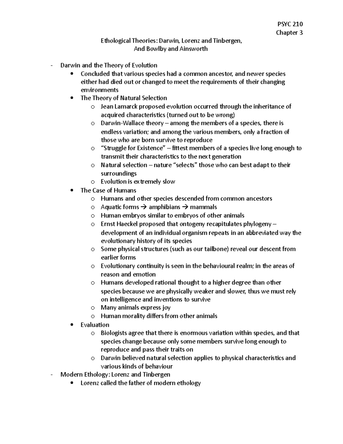 Chapter 3 - Summary Developmental Psychology - Chapter 3 Ethological ...