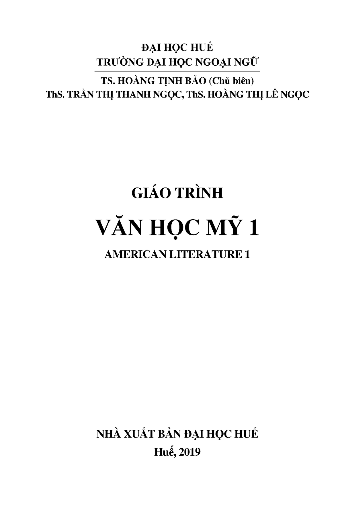 37.39. American Literature 1 - ĐẠI HỌC HUẾ TRƯỜNG ĐẠI HỌC NGOẠI NGỮ TS ...