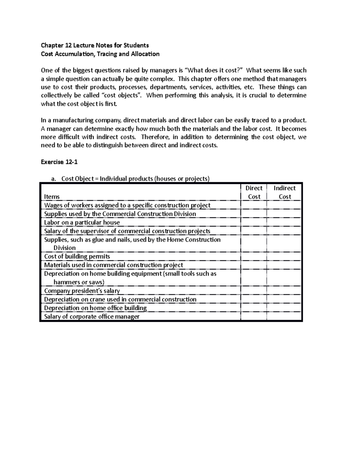 Problems set up chapter 12 students - Chapter 12 Lecture Notes for ...