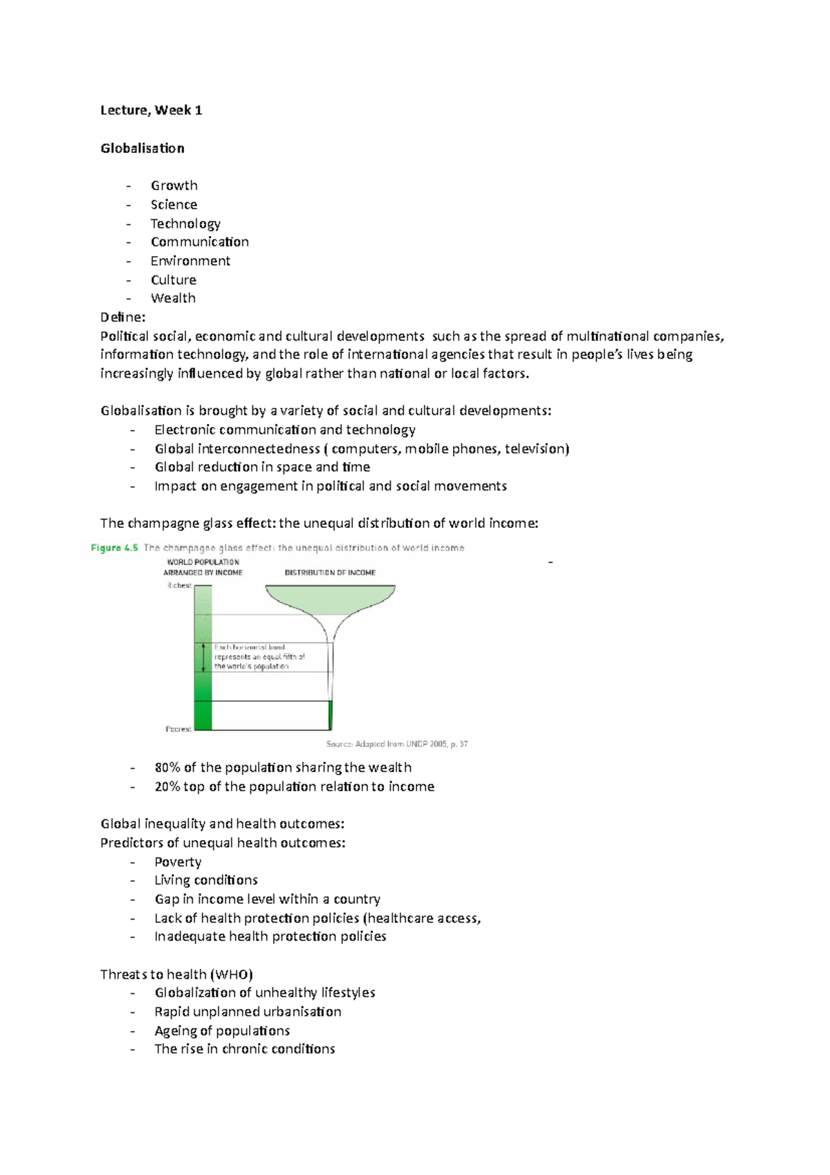 Lecture 1 - notes - Lecture, Week 1 Globalisation Growth Science ...