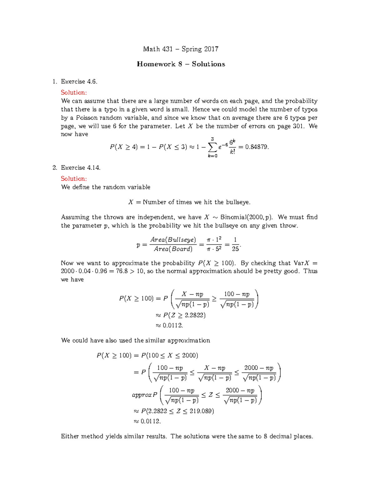 Math 431 08 Solutions - Math 431 – Spring 2017 Homework 8 – Solutions ...