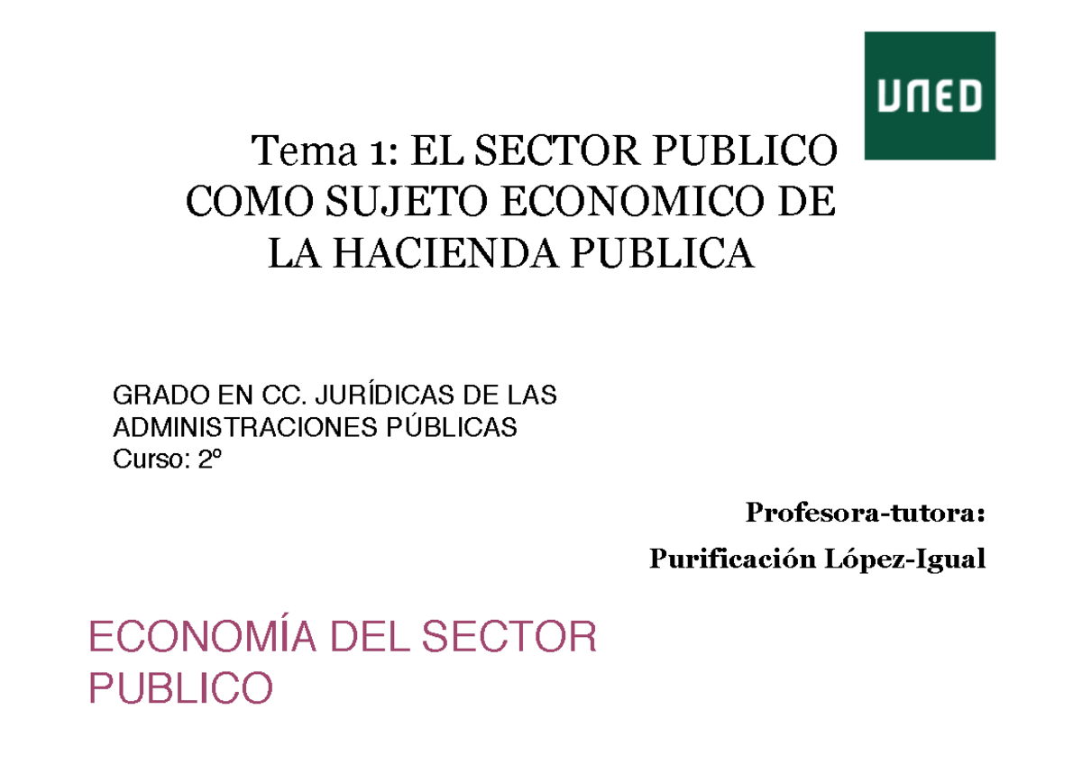29811202-Tema+1+ - presentacion - TE Tema 1: EL SECTOR PUBLICO COMO