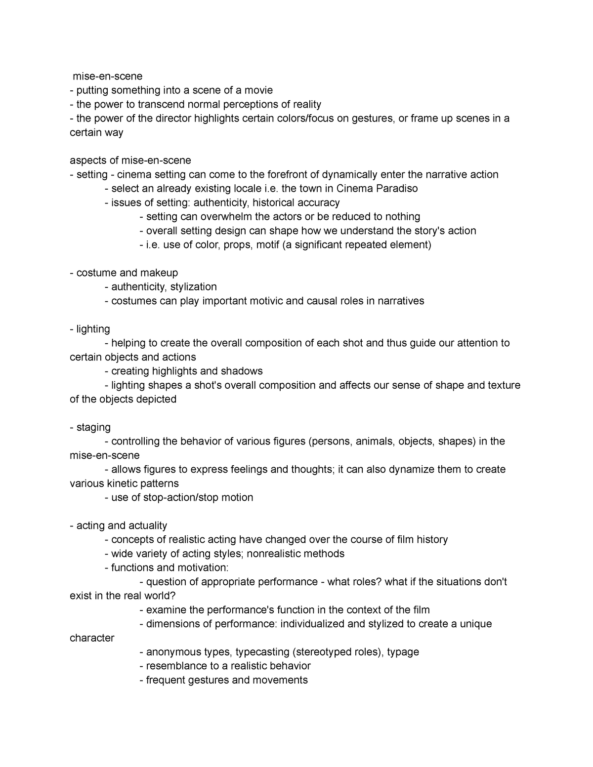 MISE-EN- Scene - mise-en-scene putting something into a scene of a ...