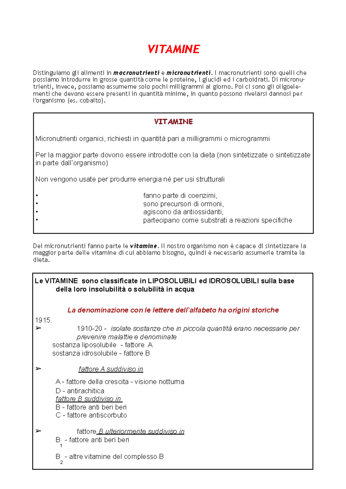 beriberi carenza di vitamina