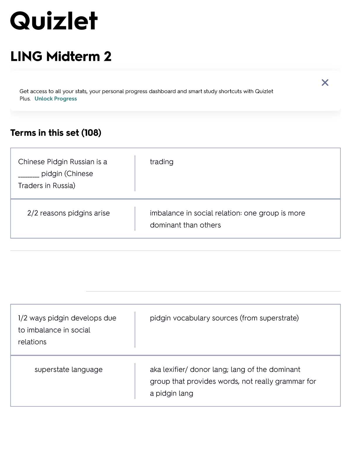 Midterm 2 Quizlet using Lecture Notes (Units 57) LING Midterm 2 Get