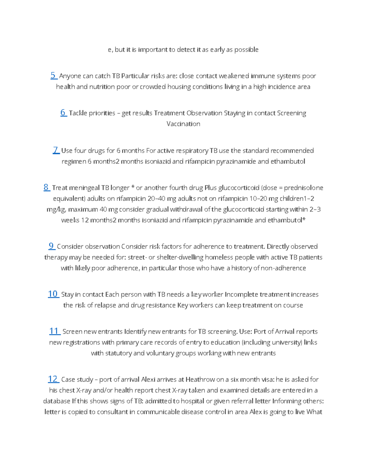 TB Detection and Treatment Guidelines - Studocu