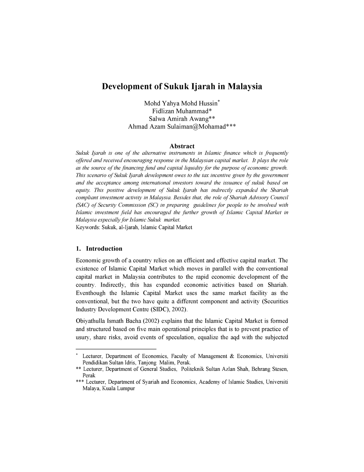 Development Of Sukuk Ijarah In Malaysia - 2012-2011 - Development Of ...