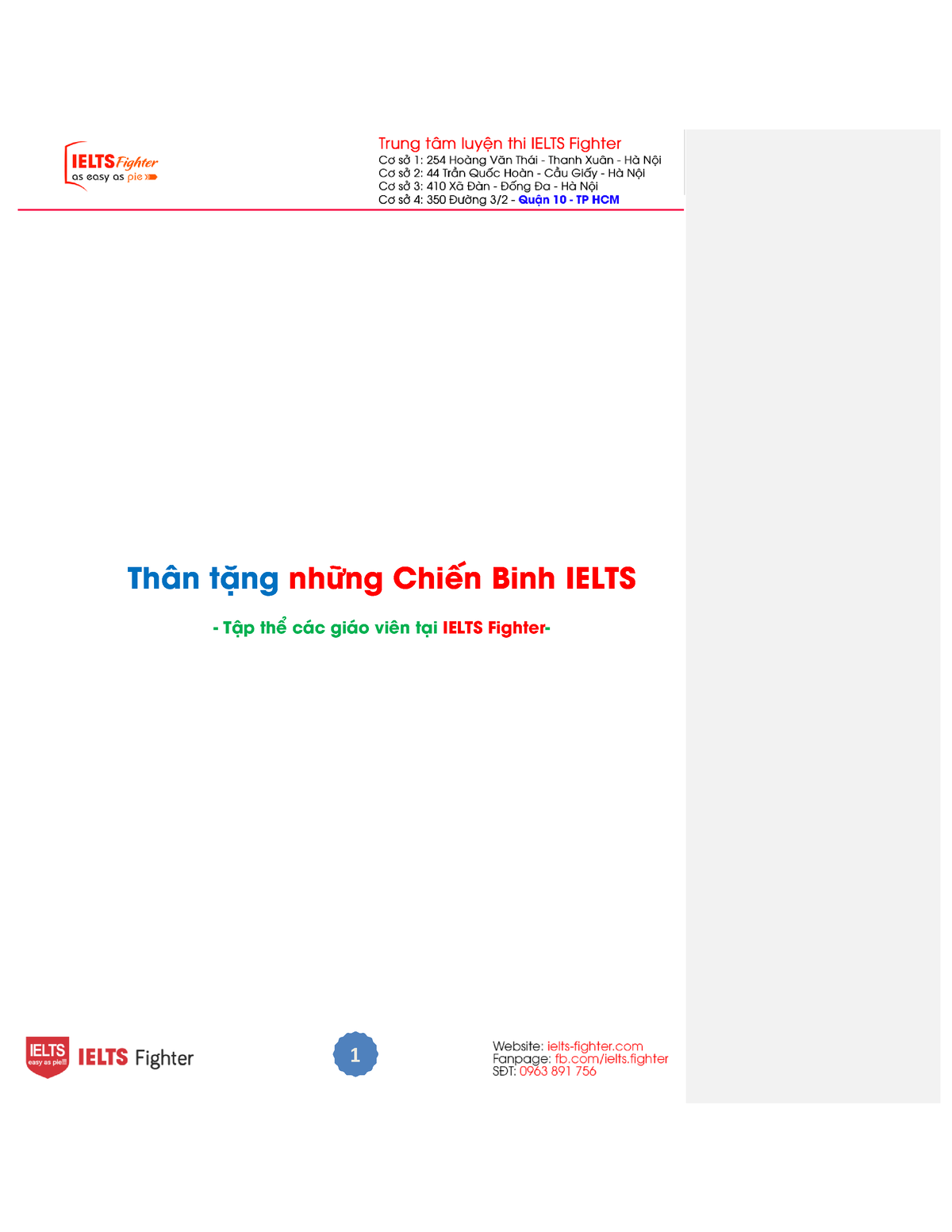 {ebook} - Topic Related Vocabulary By Ielts Fighter - Thân Tặng Những ...