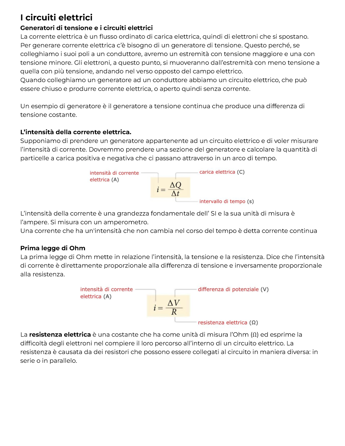 I circuiti elettrici - I circuiti elettrici Generatori di tensione