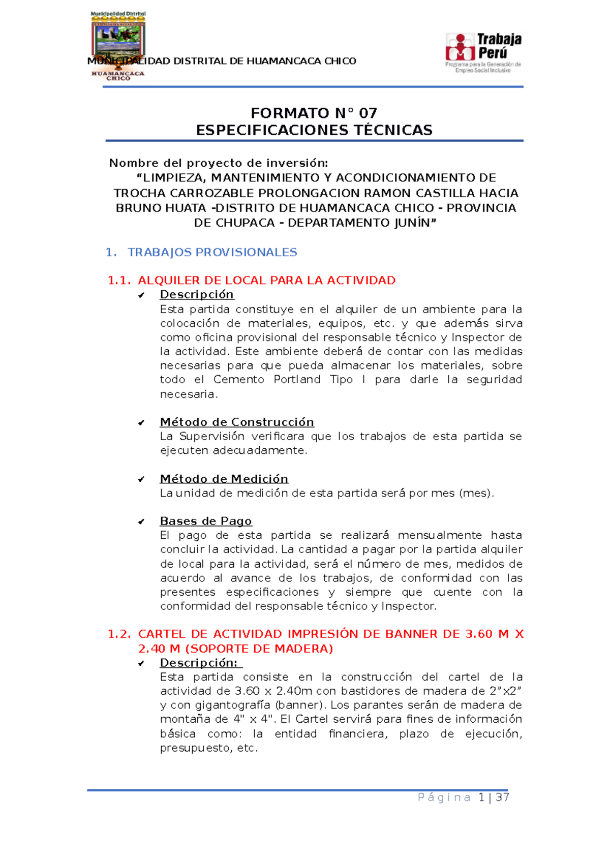 Formato - 07 Especificaciones Tecnicas Trocha Prolog Ramon Casti ...