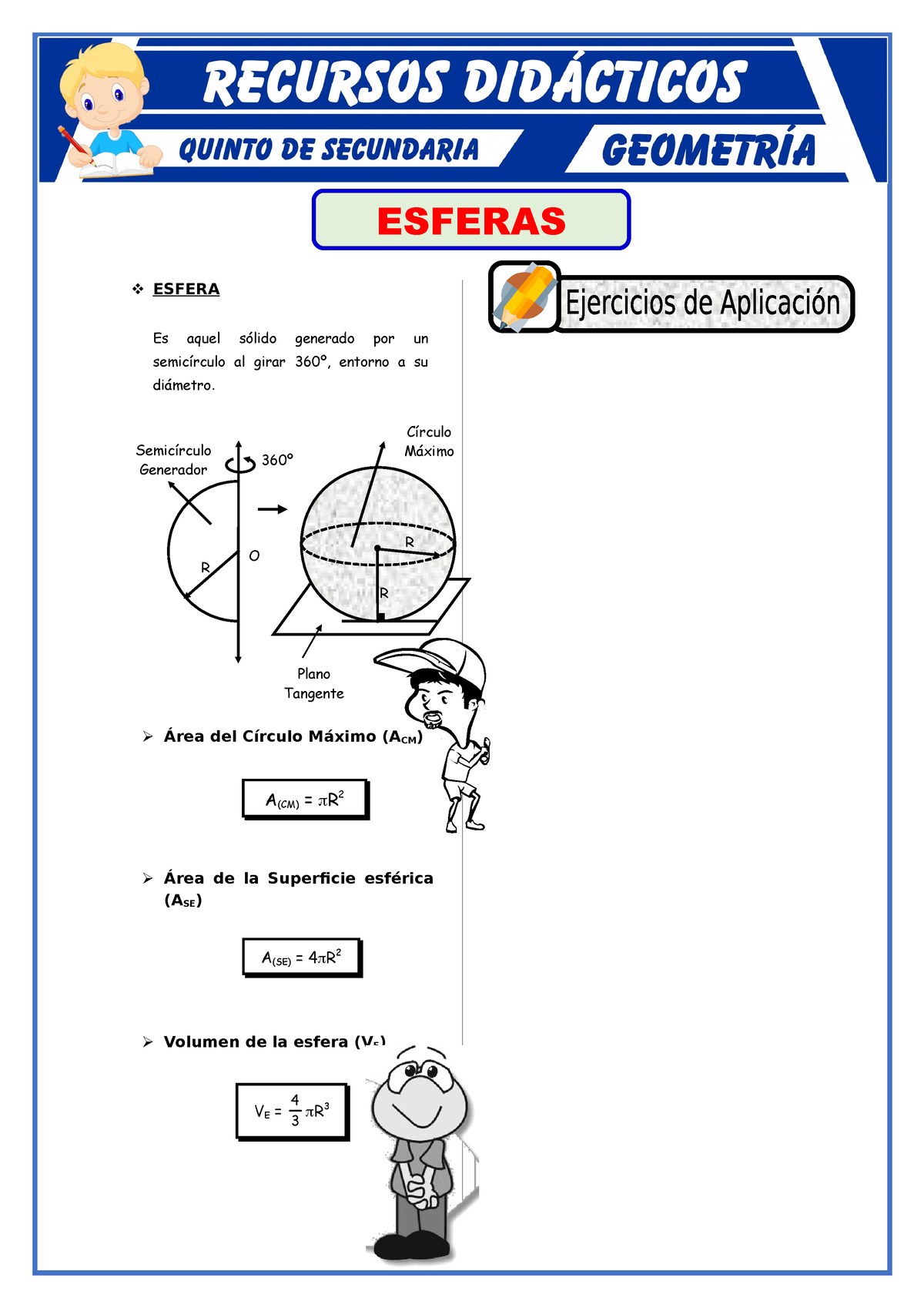 Ejercicios De Esferas Para Quinto De Secundaria - ESFERAS ESFERA Es ...