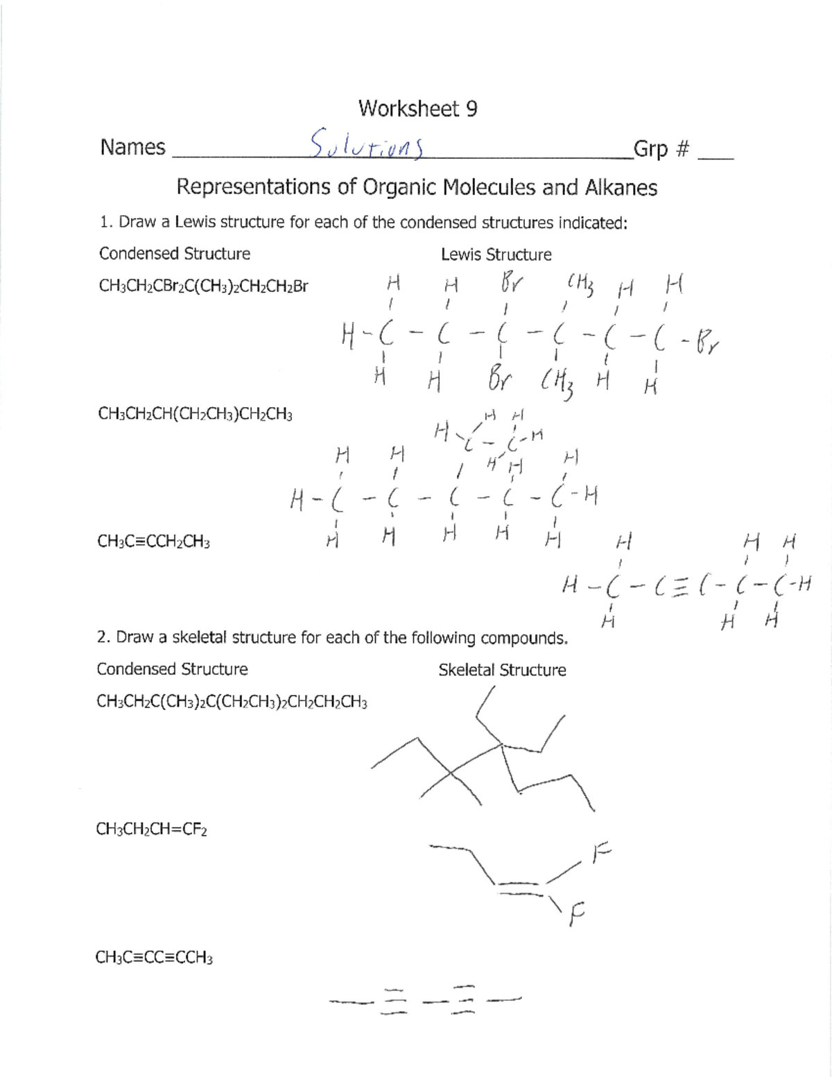 Worksheet 9 Solutions - CHEM 108 - Studocu