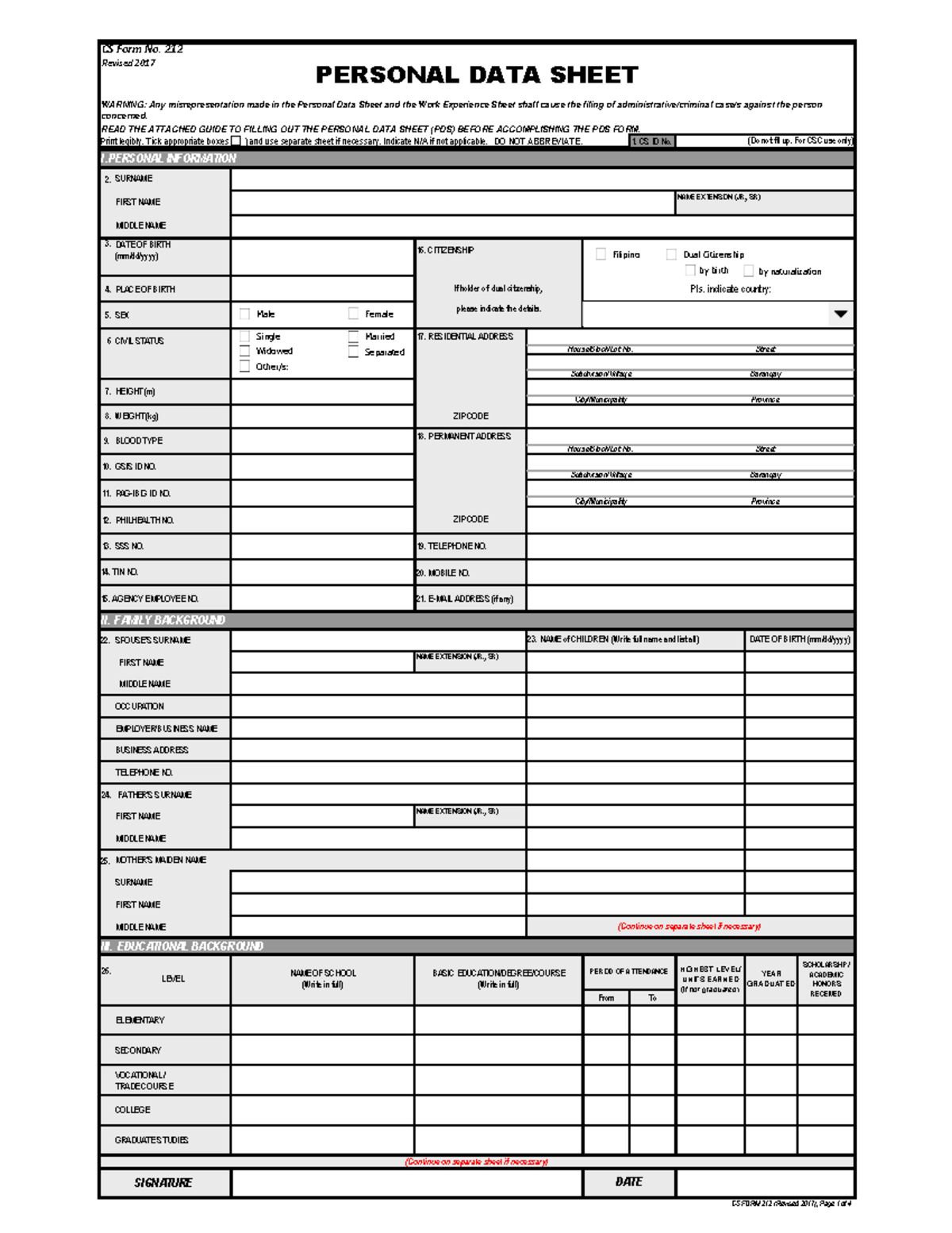 CS FORM - dsadsdwa - Print legibly. Tick appropriate boxes ( ) and use ...