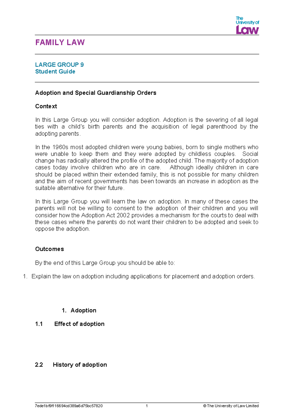 2324 fam lg09 ce01 student guide - FAMILY LAW LARGE GROUP 9 Student ...