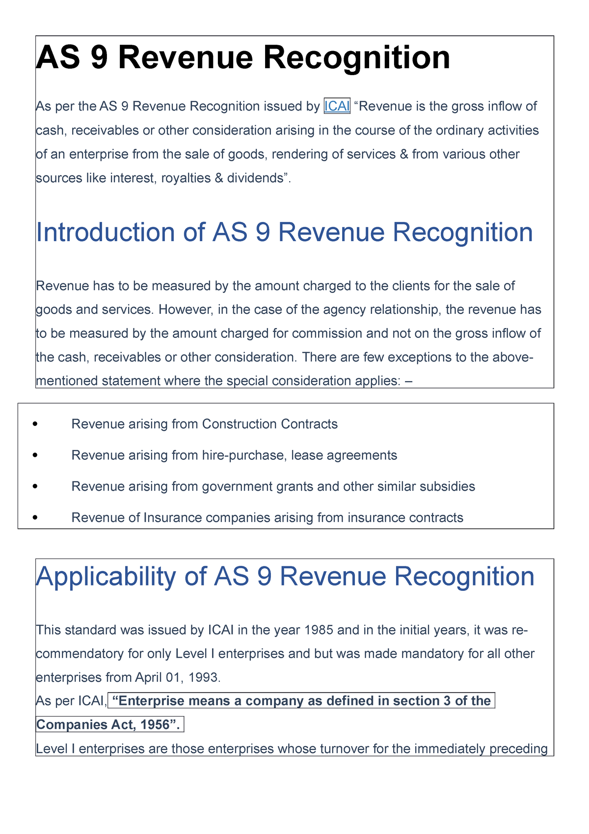 revenue recognition assignment