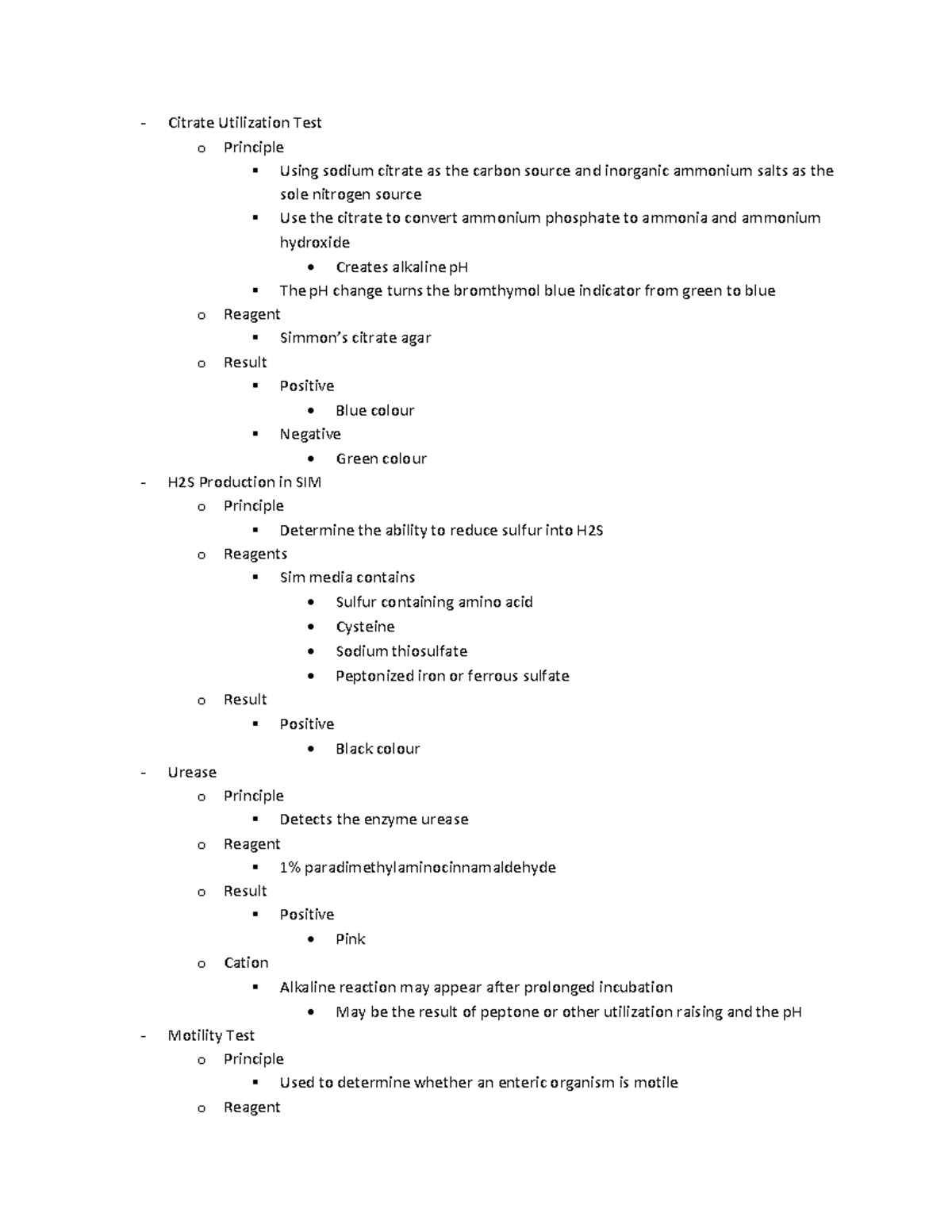 Citrate Utilization Test - coli (VTEC) o This pathotype is one of the ...