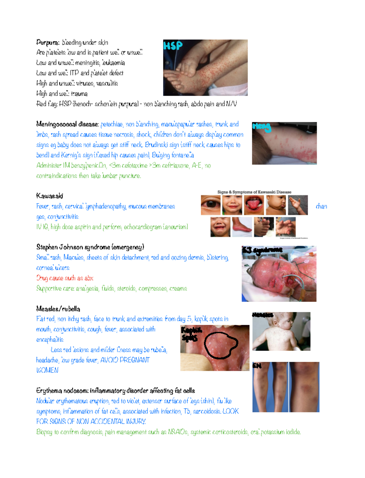 The child with a rash - Paediatrics- society notes - Purpura: bleeding ...