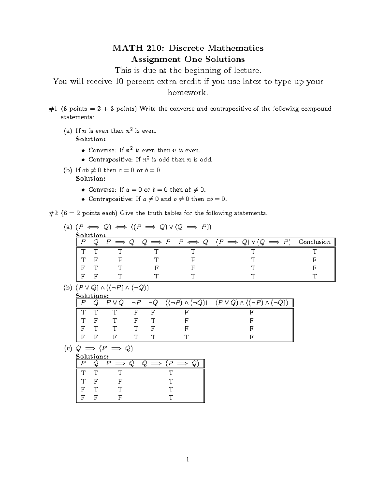 discrete mathematics homework solutions