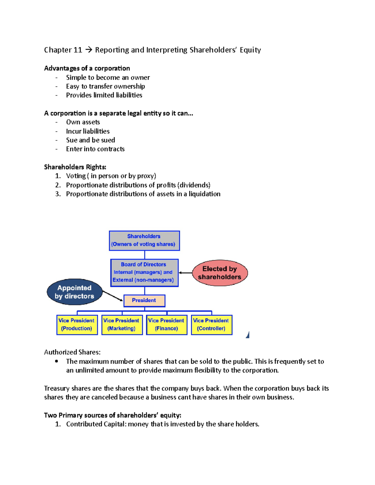 Chapter 11 → Reporting and Interpreting Shareholders’ Equity - Chapter ...