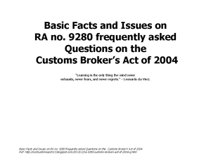 Customs Valuation - Frequently Asked Questions - Q1 What is - Studocu