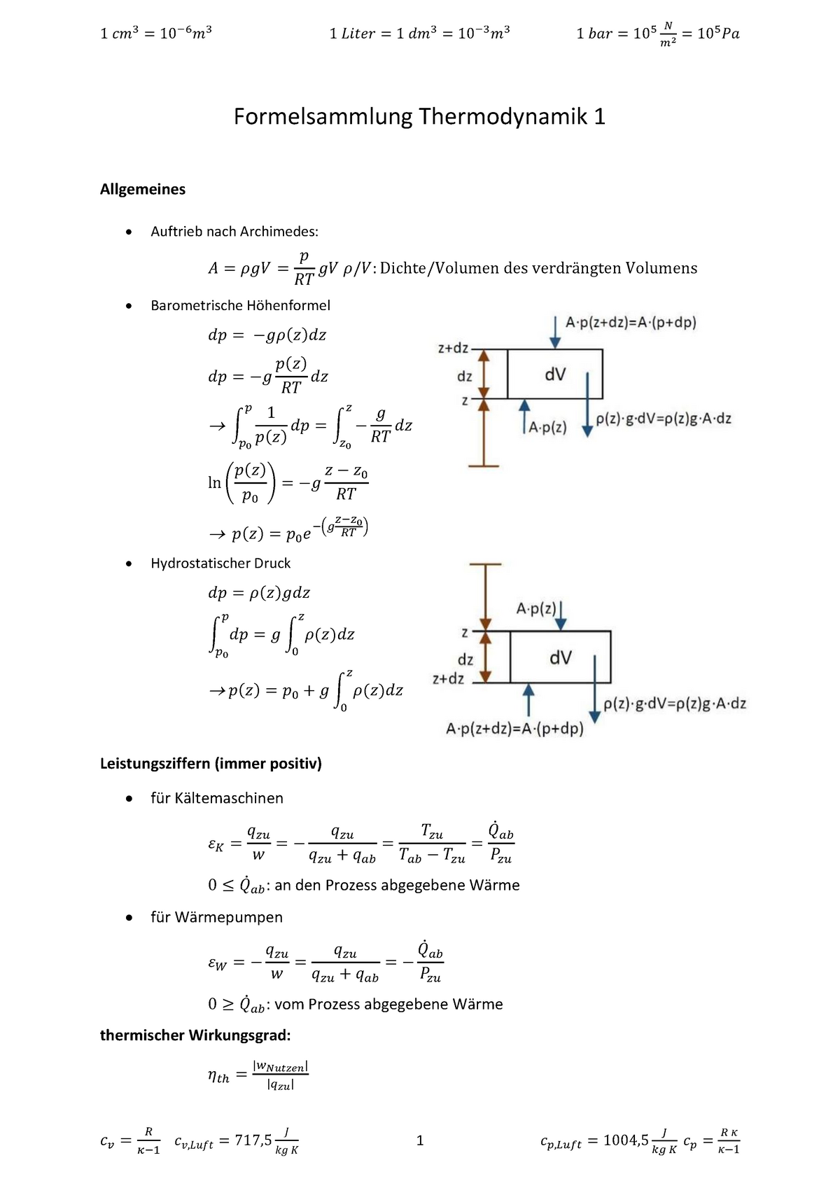 Formelsammlung Thermodynamik 1 - Warning: TT: Undefined Function: 32 ...