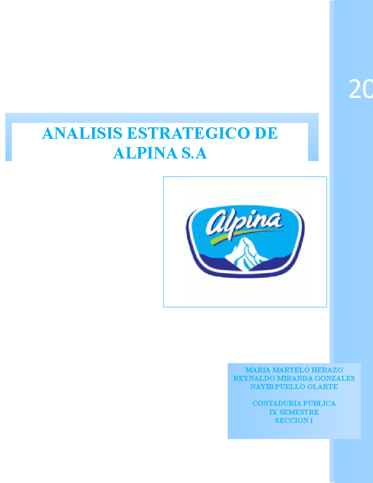Analisis Estrategico DE Alpina SA 20 ANALISIS ESTRATEGICO DE ALPINA S