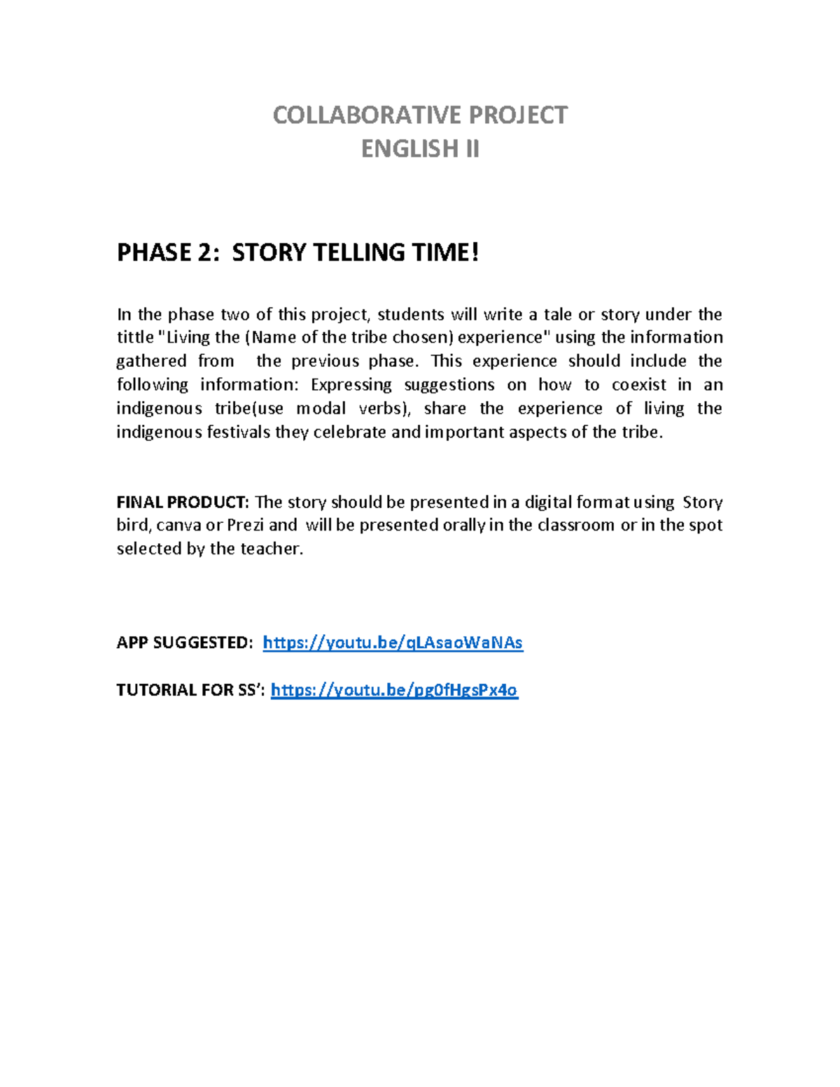 English II- Phase 2 - resumen - COLLABORATIVE PROJECT ENGLISH II PHASE ...