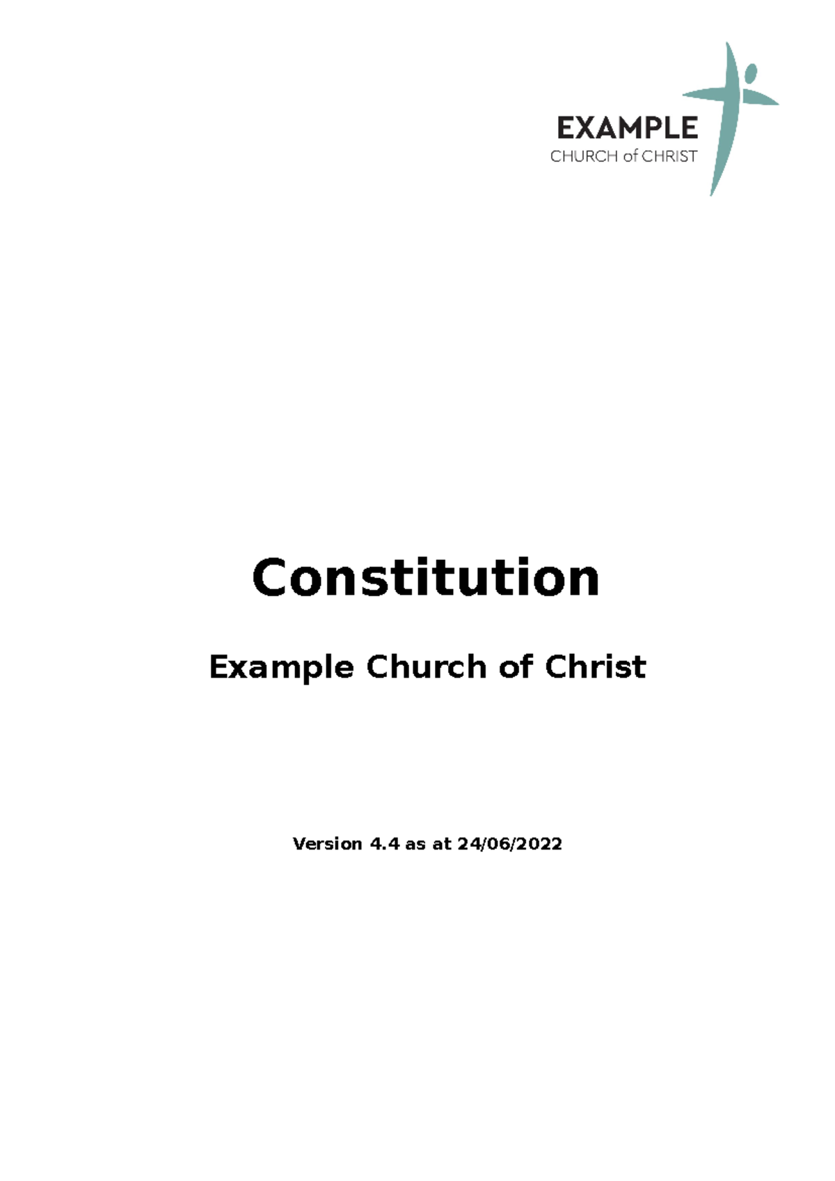 Example constitution template 2022 - Example Church of Christ Version 4 ...