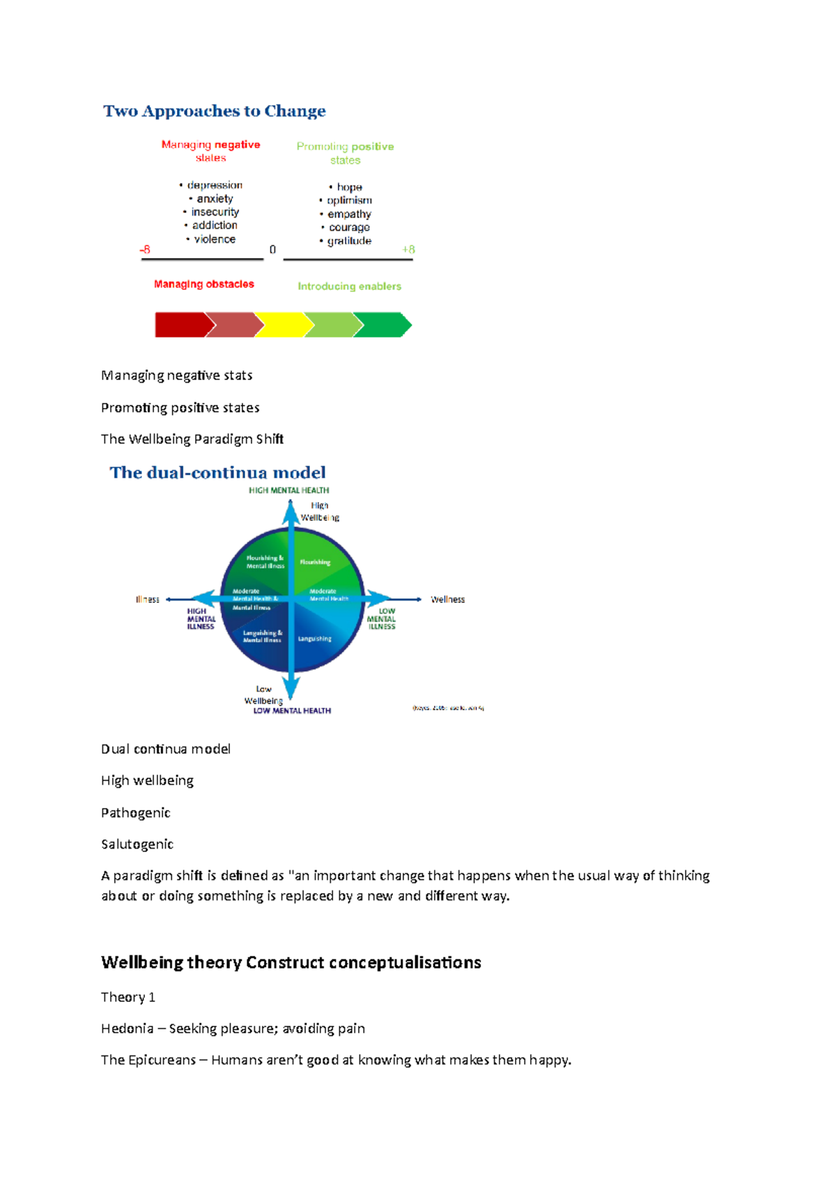 Lecture 1 Notes - Managing negative stats Promoting positive states The ...
