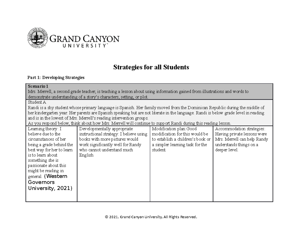 ELM-200-T6-BM-Strategies For All Students - ELM 200 - GCU - Studocu