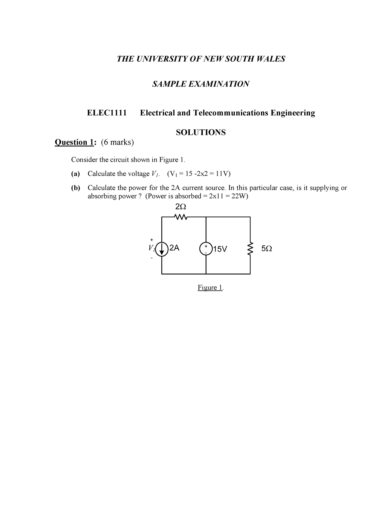 Final Exam 2019, Answers - THE UNIVERSITY OF NEW SOUTH WALES SAMPLE ...