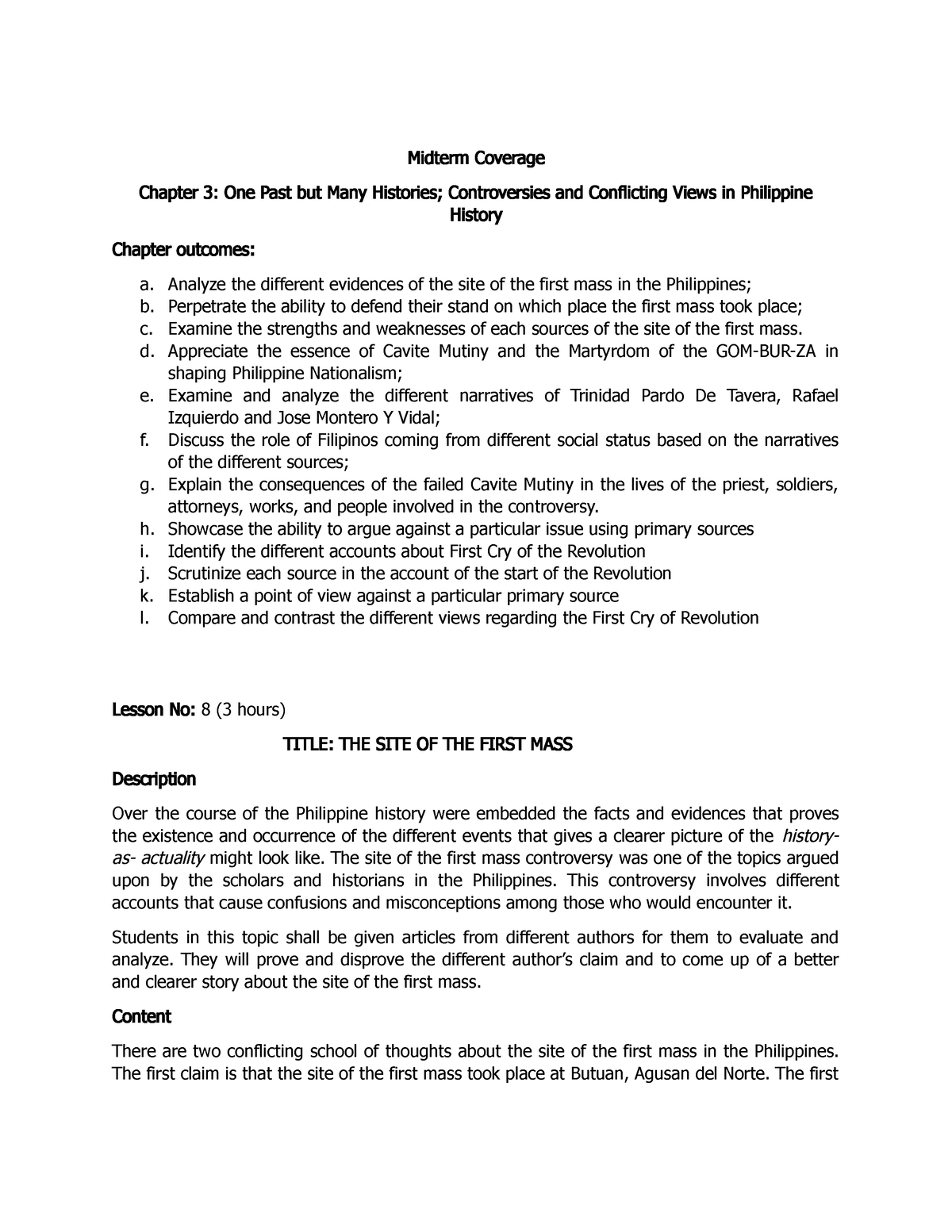 argumentative essay about first mass in the philippines