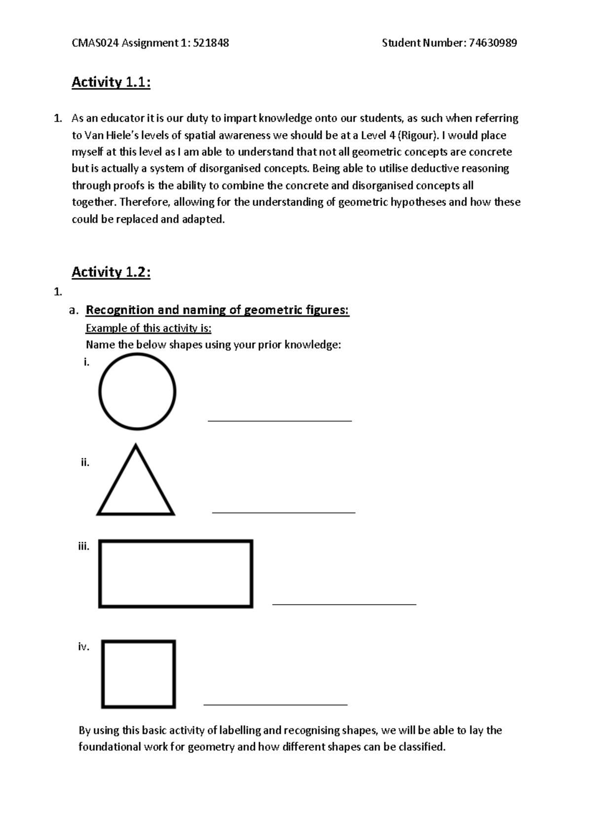 CMAS024 521848 Study guide Activity 1 As an educator it is our