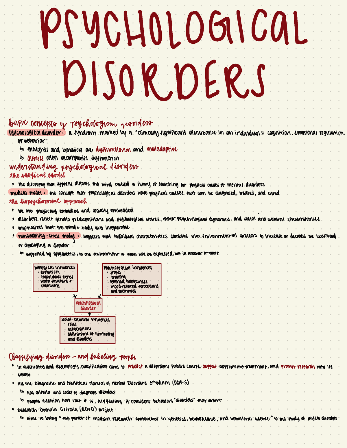 PYSC H181 Psych Disorders Notes - PSYC 181 - Nebraska - Studocu