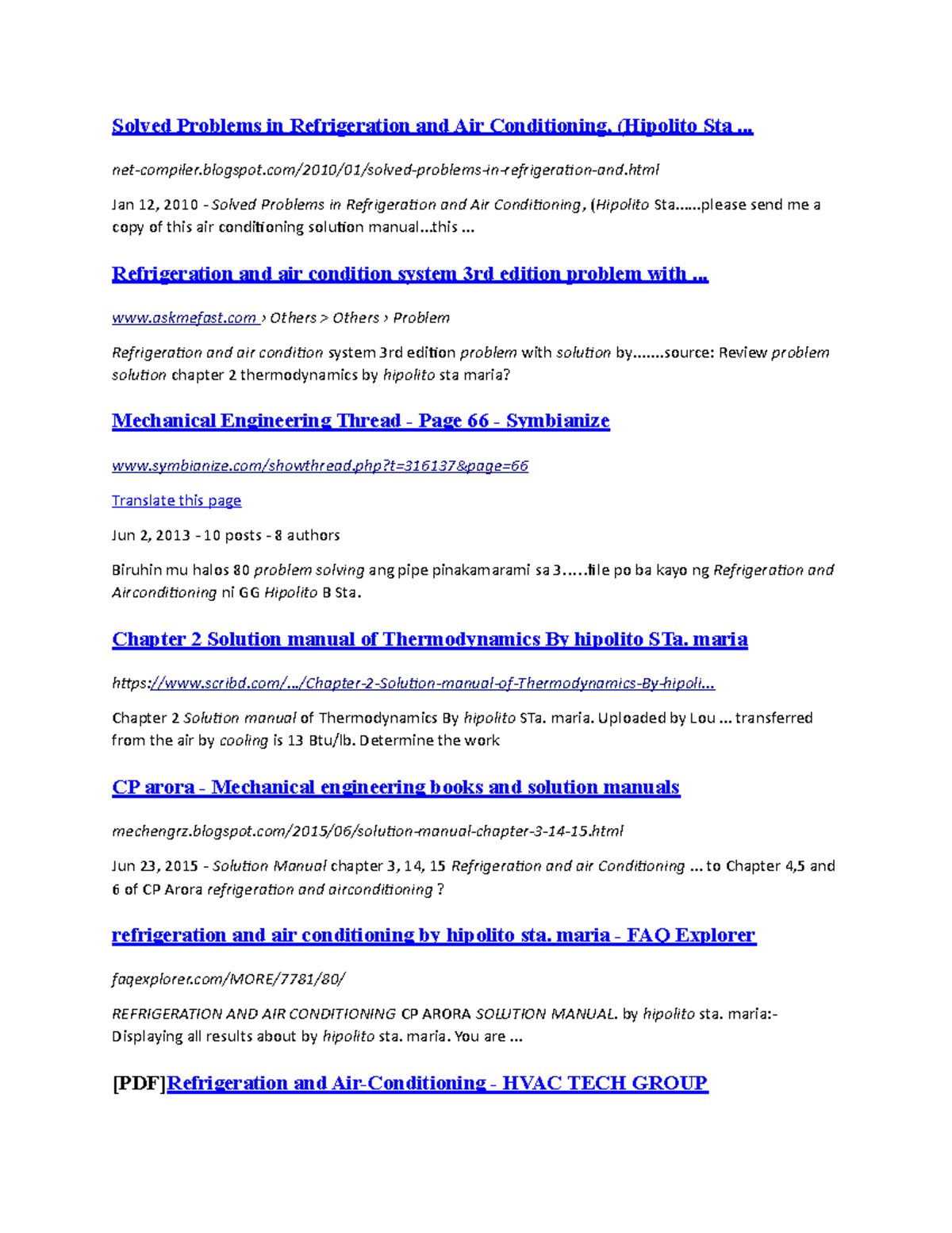 Solved lectures Solved Problems in Refrigeration and Air